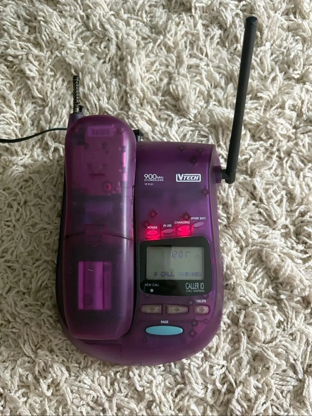 Awesome VTech VT 02 9121 Translucent Purple cordless phone Y2K 90s
